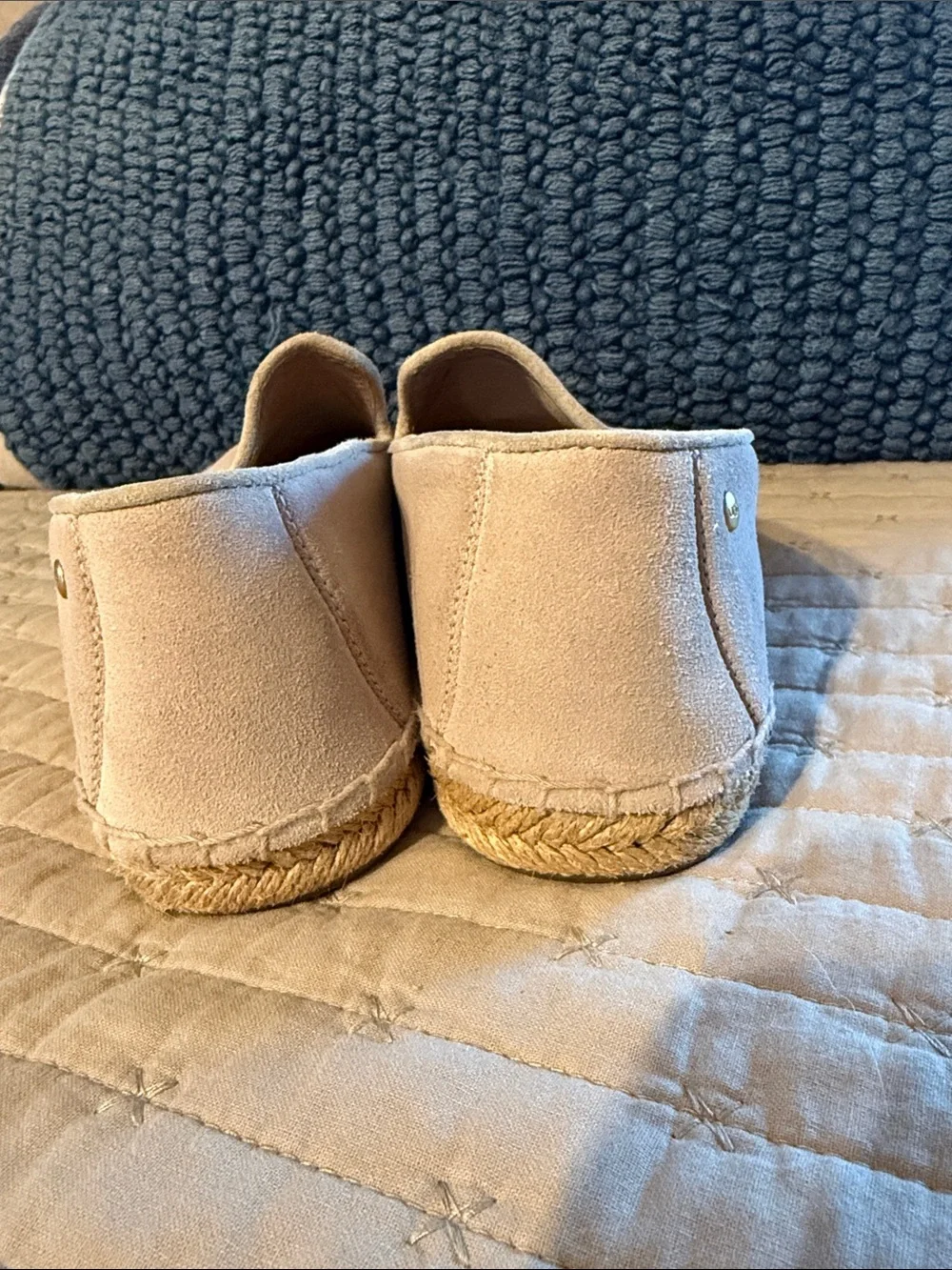 UGG women's Slip-On Espadrille in Light Cream Suede